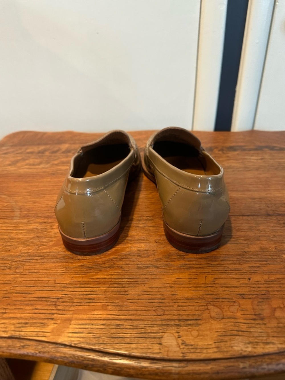 Lauren Ralph Lauren Beige Patent Leather Penny Loafers - Picture 6 of 10